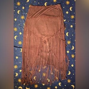 Purple Whimsigoth Fringe Skirt